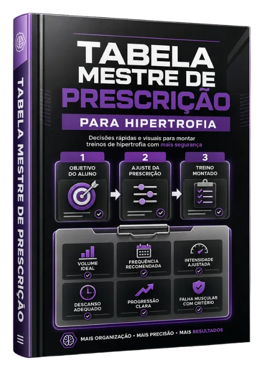 Mockup do bônus Tabela Mestre de Prescrição para Hipertrofia